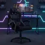 Scaun Gaming Tron Thrones Blue-Black, Recliner, Spătar Reglabil 150°, Negru - imagine 8
