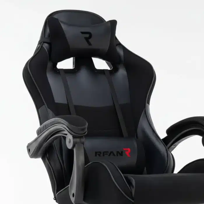 Scaun Gaming Tron Thrones Blue-Black, Recliner, Spătar Reglabil 150°, Negru - imagine 9