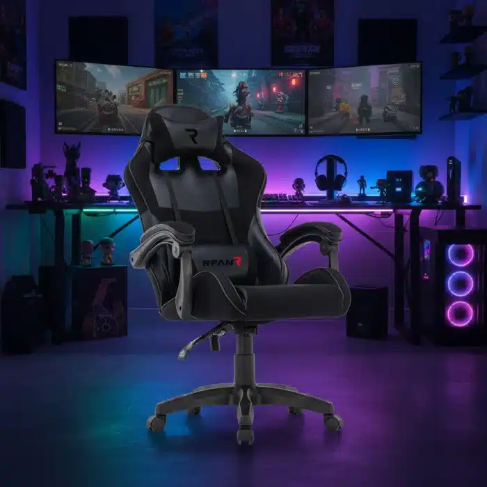 Scaun Gaming Tron Thrones Blue-Black, Recliner, Spătar Reglabil 150°, Negru - imagine 10