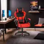 Scaun Gaming Tron Thrones Blue-Black, Recliner, Spătar Reglabil 150°, Negru, Rosu - imagine 5