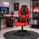 Scaun Gaming Tron Thrones Blue-Black, Recliner, Spătar Reglabil 150°, Negru, Rosu