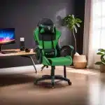 Scaun Gaming Tron Thrones Blue-Black, Recliner, Spătar Reglabil 150°, Negru, Verde - imagine 5