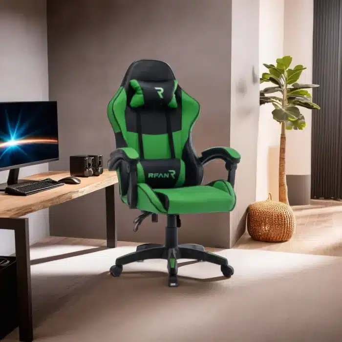 Scaun Gaming Tron Thrones Blue-Black, Recliner, Spătar Reglabil 150°, Negru, Verde - imagine 3