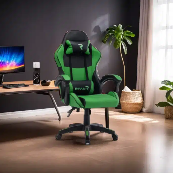 Scaun Gaming Tron Thrones Green-Black, Recliner, Spătar Reglabil 150°, Verde, Negru - imagine 6