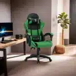Scaun Gaming Tron Thrones Green-Black, Recliner, Spătar Reglabil 150°, Verde, Negru - imagine 2