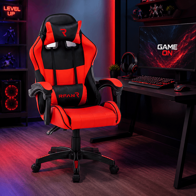 Scaun Gaming Tron Thrones Red-Black, Recliner, Spătar Reglabil 150°, Rosu, Negru (1) Scaun Gaming Tron Thrones Red-Black, Recliner, Spătar Reglabil 150°, Rosu, Negru - imagine 1
