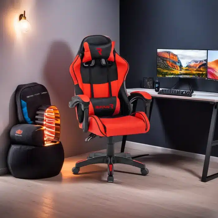 Scaun Gaming Tron Thrones Red-Black, Recliner, Spătar Reglabil 150°, Rosu, Negru - imagine 3