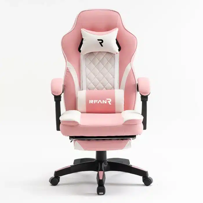Scaun Gaming WF-6028 Roz, Reglabil, Suport Lombar și Cervical - imagine 9