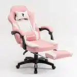 Scaun Gaming WF-6028 Roz, Reglabil, Suport Lombar și Cervical - imagine 8