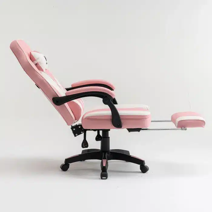 Scaun Gaming WF-6028 Roz, Reglabil, Suport Lombar și Cervical - imagine 4