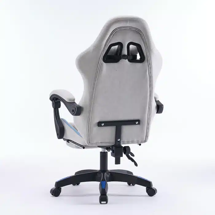 Scaun Gaming WF-606 Gri-Albastru, Reglabil, Suport Lombar și Cervical - imagine 10