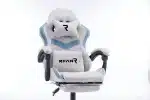 Scaun Gaming WF-606 Gri-Albastru, Reglabil, Suport Lombar și Cervical - imagine 7