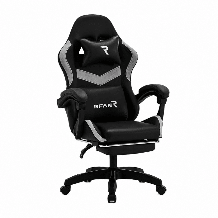 Scaun Gaming WF-606 Negru, Reglabil, Suport Lombar și Cervical - imagine 2