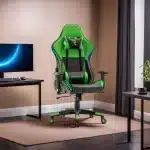 Scaun de Gaming PREMIUM Immersion Chairs Green BOC-778 – Ergonomic și Recliner, Verde, Negru, Lumini RGB si Boxa Muzixa, Conectare Bluethooth - imagine 7