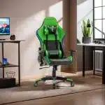 Scaun de Gaming PREMIUM Immersion Chairs Green BOC-778 – Ergonomic și Recliner, Verde, Negru, Lumini RGB si Boxa Muzixa, Conectare Bluethooth - imagine 6