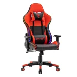 Scaun de Gaming PREMIUM Immersion Chairs Red BOC-778 – Ergonomic și Recliner, Rosu, Negru, Lumini RGB si Boxa Muzixa, Conectare Bluethooth - imagine 2