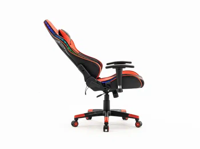 Scaun de Gaming PREMIUM Immersion Chairs Red BOC-778 – Ergonomic și Recliner, Rosu, Negru, Lumini RGB si Boxa Muzixa, Conectare Bluethooth - imagine 6