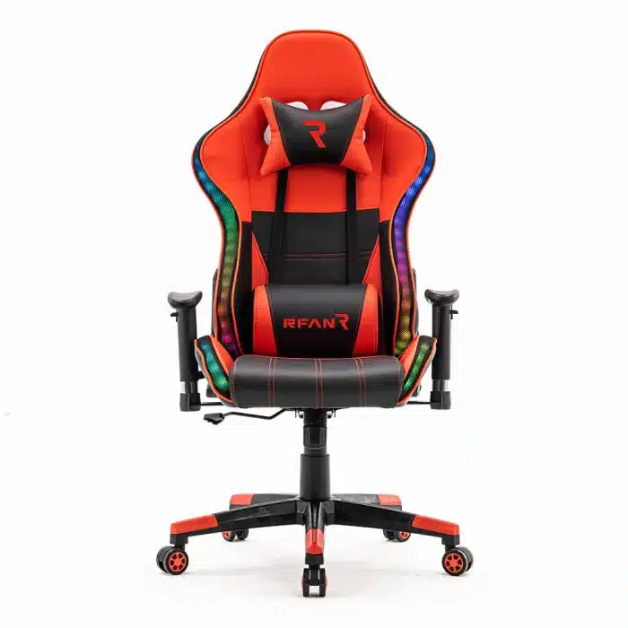 Scaun de Gaming PREMIUM Immersion Chairs Red BOC-778 – Ergonomic și Recliner, Rosu, Negru, Lumini RGB si Boxa Muzixa, Conectare Bluethooth - imagine 5
