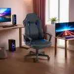 Scaun de Gaming Reglabil Professional NexaGlide WF-6040 Black & Blue – Ergonomic și Modern, Negru, Albastru - imagine 3