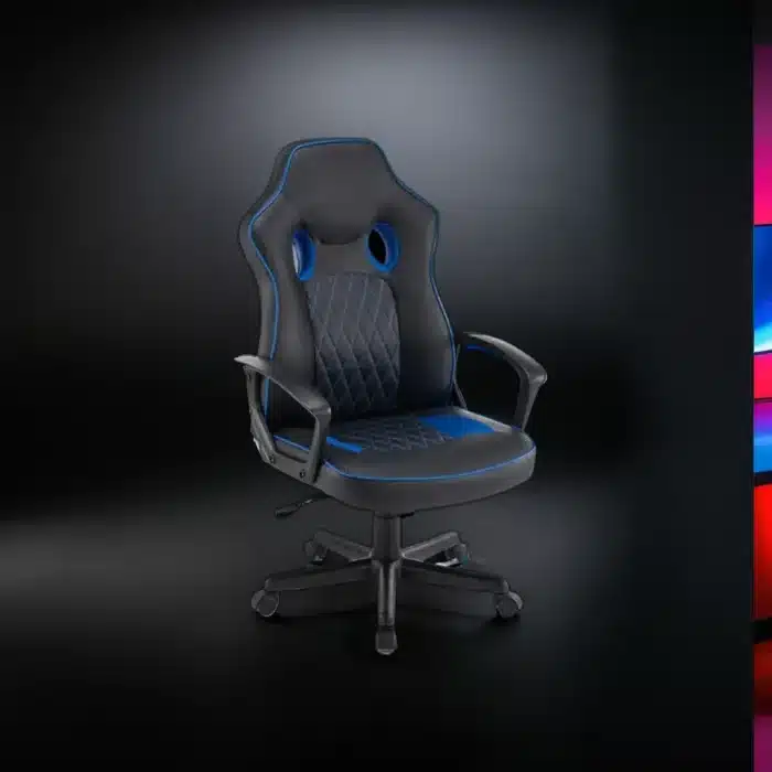 Scaun de Gaming Reglabil Professional NexaGlide WF-6040 Black & Blue – Ergonomic și Modern, Negru, Albastru - imagine 5