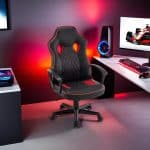 Scaun de Gaming Reglabil Professional NexaGlide WF-6040 Red – Ergonomic și Recliner, Rosu, Negru