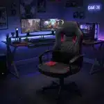 Scaun de Gaming Reglabil Professional NexaGlide WF-6040 Red – Ergonomic și Recliner, Rosu, Negru - imagine 4
