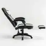 Scaun de Gaming Reglabil Professional WF-6028 Black & White cu Suport Picioare, Alb, Negru - imagine 6