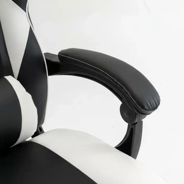 Scaun de Gaming Reglabil Professional WF-6028 Black & White cu Suport Picioare, Alb, Negru - imagine 12