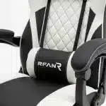 Scaun de Gaming Reglabil Professional WF-6028 Black & White cu Suport Picioare, Alb, Negru - imagine 11