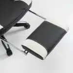 Scaun de Gaming Reglabil Professional WF-6028 Black & White cu Suport Picioare, Alb, Negru - imagine 10