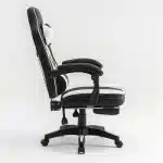 Scaun de Gaming Reglabil Professional WF-6028 Black & White cu Suport Picioare, Alb, Negru - imagine 9