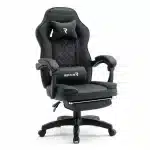 Scaun de Gaming Reglabil Professional WF-6028 Black cu Suport Picioare și Recliner, Negru - imagine 3