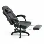 Scaun de Gaming Reglabil Professional WF-6028 Black cu Suport Picioare și Recliner, Negru - imagine 5