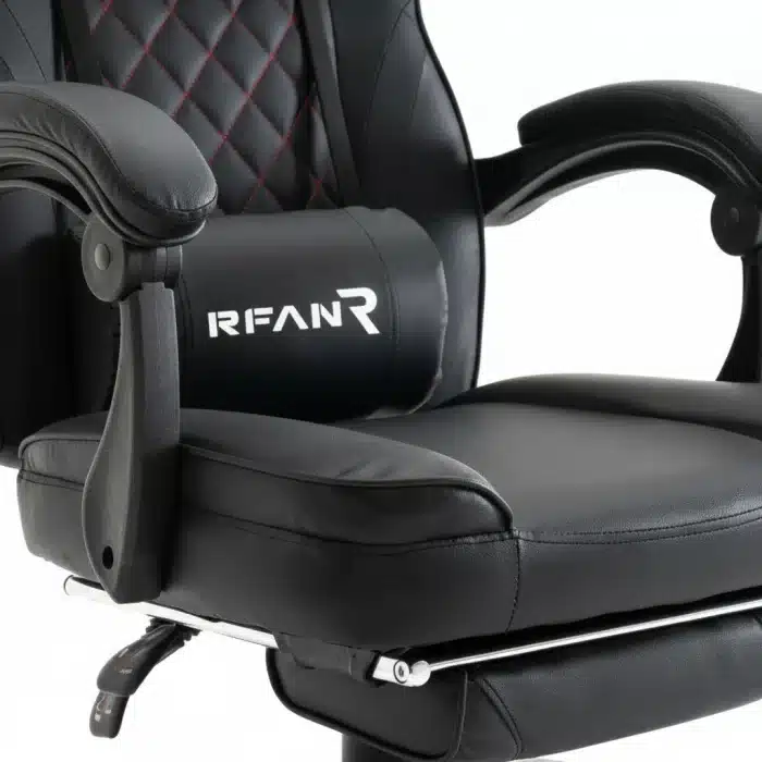Scaun de Gaming Reglabil Professional WF-6028 Black cu Suport Picioare și Recliner, Negru - imagine 10