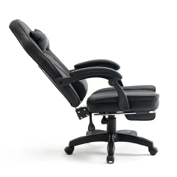 Scaun de Gaming Reglabil Professional WF-6028 Black cu Suport Picioare și Recliner, Negru - imagine 9