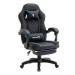 Scaun de Gaming Reglabil Professional WF-6028 Black cu Suport Picioare și Recliner, Negru - imagine 8