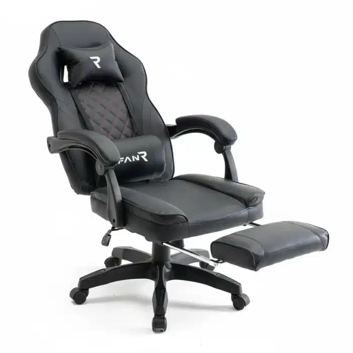 Scaun de Gaming Reglabil Professional WF-6028 Black cu Suport Picioare și Recliner, Negru - imagine 6