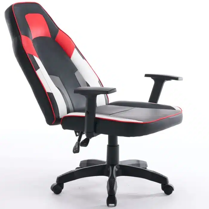 Scaun de Gaming Reglabil Professional WF-6049 Black White Red – Recliner și Ergonomic - imagine 5