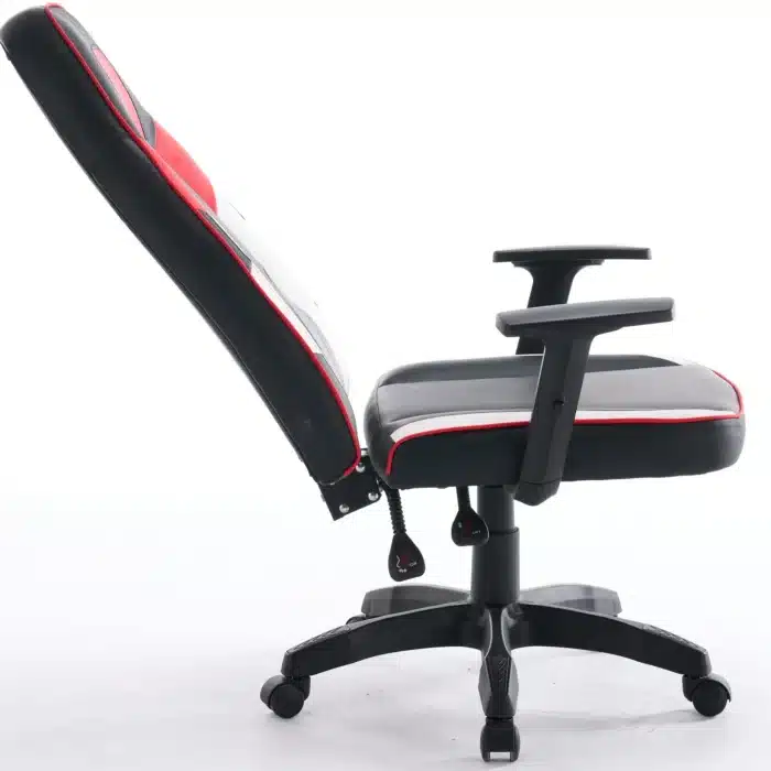 Scaun de Gaming Reglabil Professional WF-6049 Black White Red – Recliner și Ergonomic - imagine 3