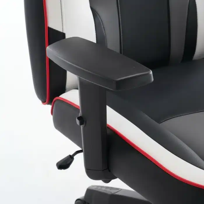 Scaun de Gaming Reglabil Professional WF-6049 Black White Red – Recliner și Ergonomic - imagine 16