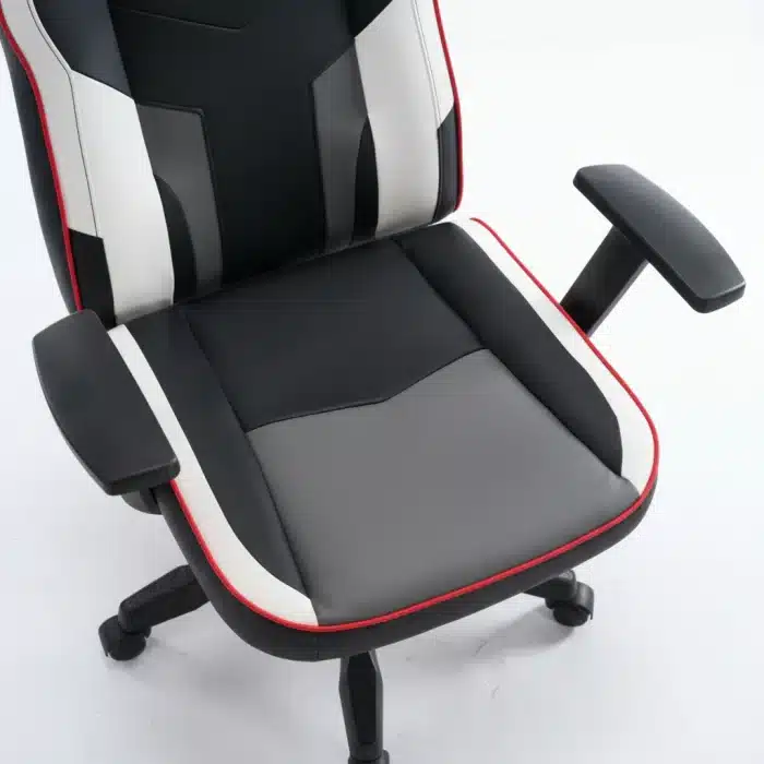 Scaun de Gaming Reglabil Professional WF-6049 Black White Red – Recliner și Ergonomic - imagine 15