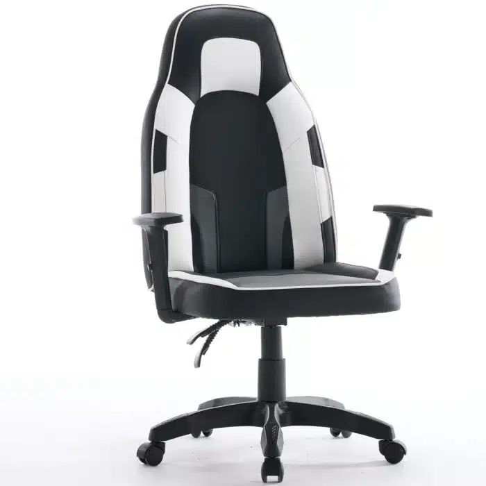 Scaun de Gaming Reglabil Professional WF-6049 Black & White – Recliner și Ergonomic, Alb, Negru - imagine 9