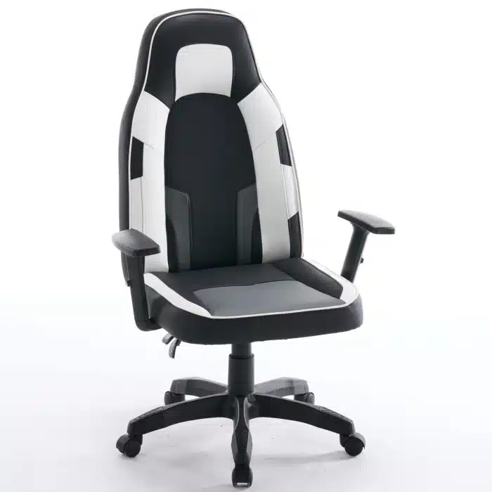 Scaun de Gaming Reglabil Professional WF-6049 Black & White – Recliner și Ergonomic, Alb, Negru - imagine 8