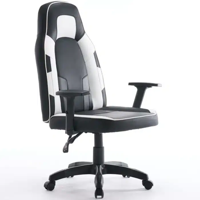 Scaun de Gaming Reglabil Professional WF-6049 Black & White – Recliner și Ergonomic, Alb, Negru - imagine 7