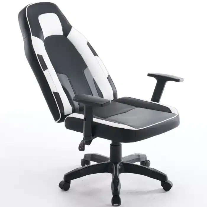 Scaun de Gaming Reglabil Professional WF-6049 Black & White – Recliner și Ergonomic, Alb, Negru - imagine 6