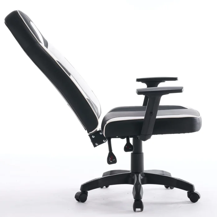 Scaun de Gaming Reglabil Professional WF-6049 Black & White – Recliner și Ergonomic, Alb, Negru - imagine 5