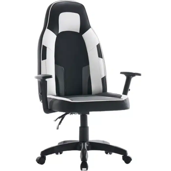 Scaun de Gaming Reglabil Professional WF-6049 Black & White – Recliner și Ergonomic, Alb, Negru - imagine 4