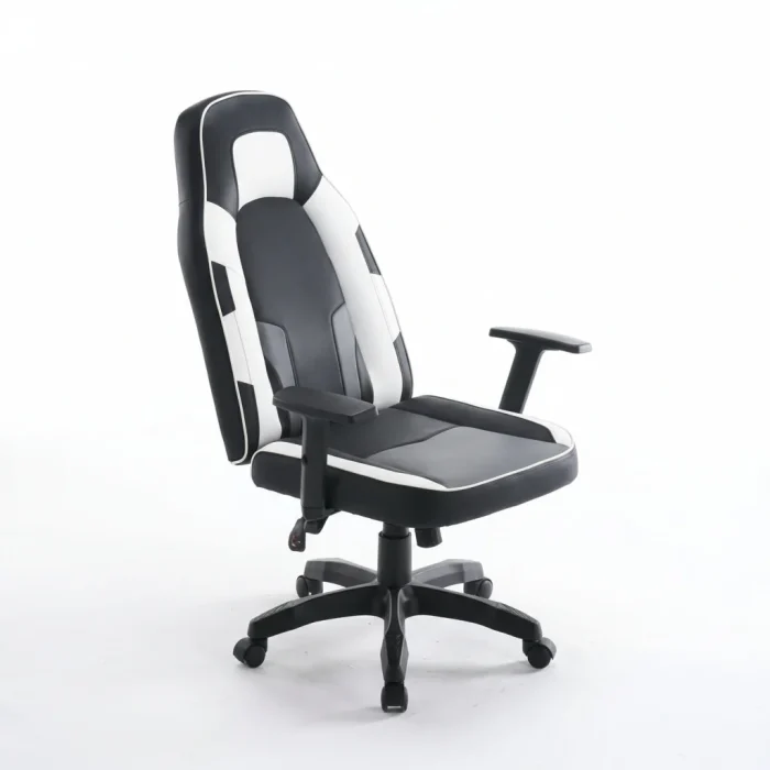 Scaun de Gaming Reglabil Professional WF-6049 Black & White – Recliner și Ergonomic, Alb, Negru - imagine 3