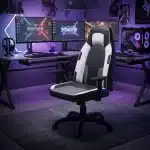 Scaun de Gaming Reglabil Professional WF-6049 Black & White – Recliner și Ergonomic, Alb, Negru - imagine 2