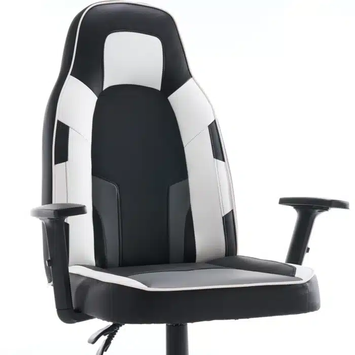 Scaun de Gaming Reglabil Professional WF-6049 Black & White – Recliner și Ergonomic, Alb, Negru - imagine 18